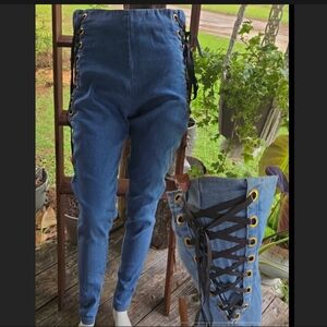Celebrity Fashion By Hera Collection Super High Waist Corset Accent Skinny Jean